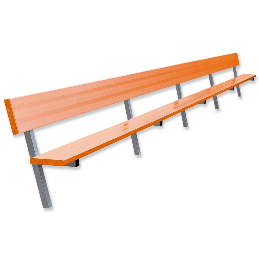 Jaypro Soccer Player Bench With Seat Back (In-Ground)-Soccer Command