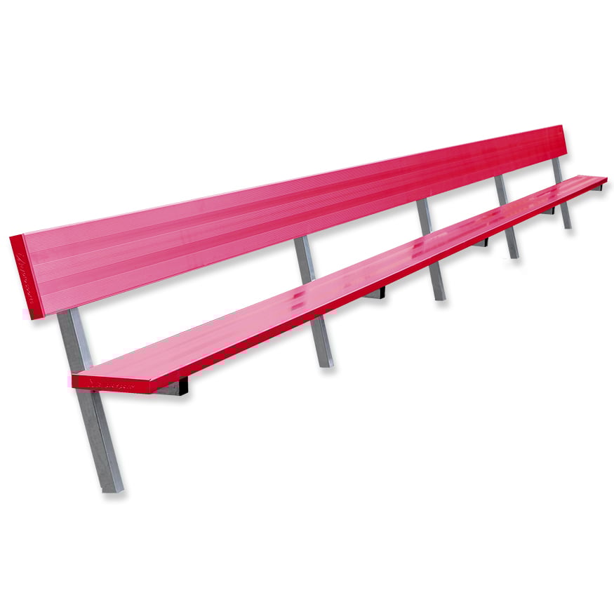 Jaypro Soccer Player Bench With Seat Back (In-Ground)-Soccer Command