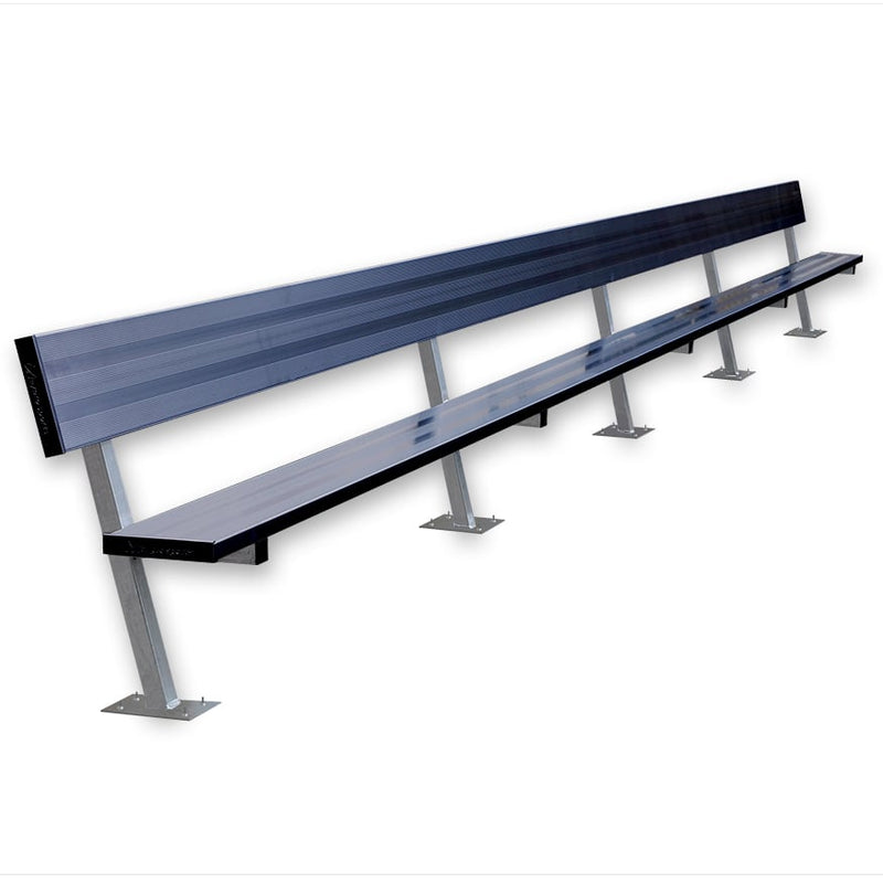 Jaypro Soccer Player Bench With Seat Back (Surface Mount)