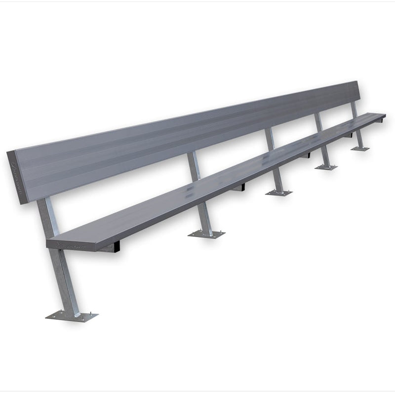 Jaypro Soccer Player Bench With Seat Back (Surface Mount)
