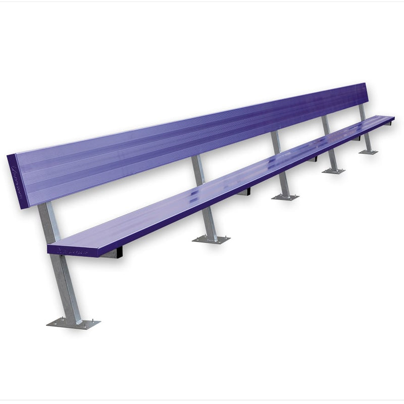 Jaypro Soccer Player Bench With Seat Back (Surface Mount)