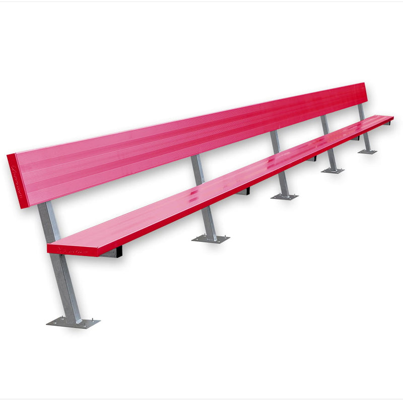 Jaypro Soccer Player Bench With Seat Back (Surface Mount)