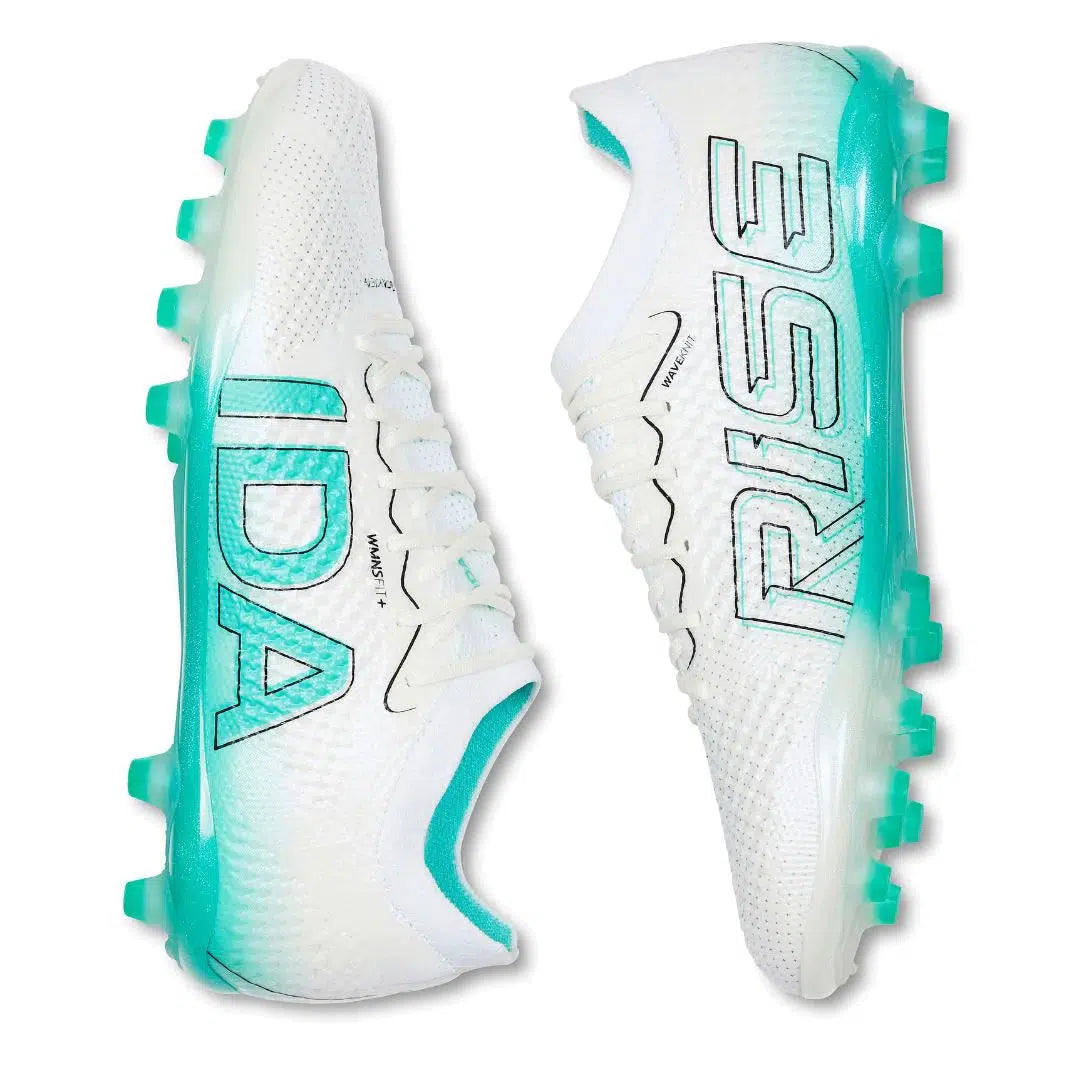 IDA Rise Elite Women's FG/AG Soccer Cleats (white/teal)-Soccer Command