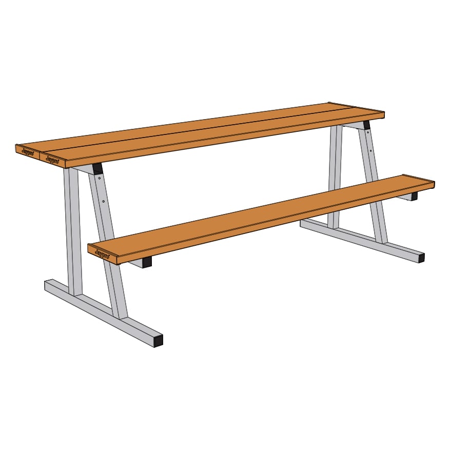 Mesa de anotadores para exteriores Jaypro de 7,5 pies con banco (portátil)