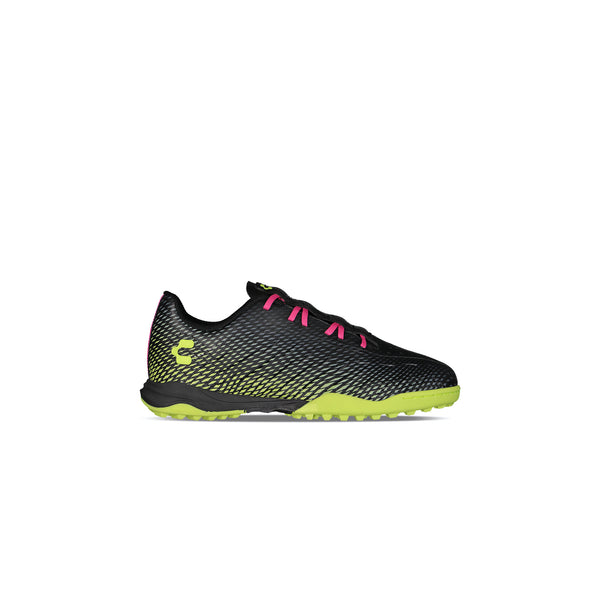 Charly Zinetik TF JR Soccer Cleats (black/fuchsia)