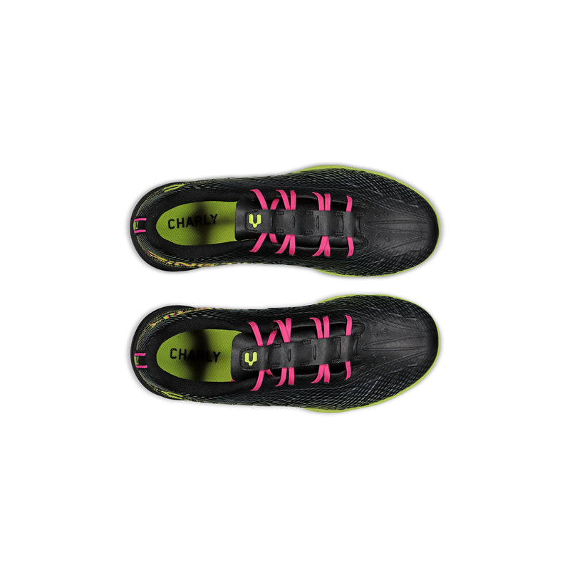 Charly Zinetik TF JR Soccer Cleats (black/fuchsia)