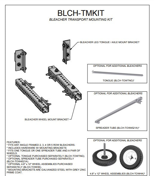 Jaypro Soccer Bleacher - Vehicle Mounting Kit