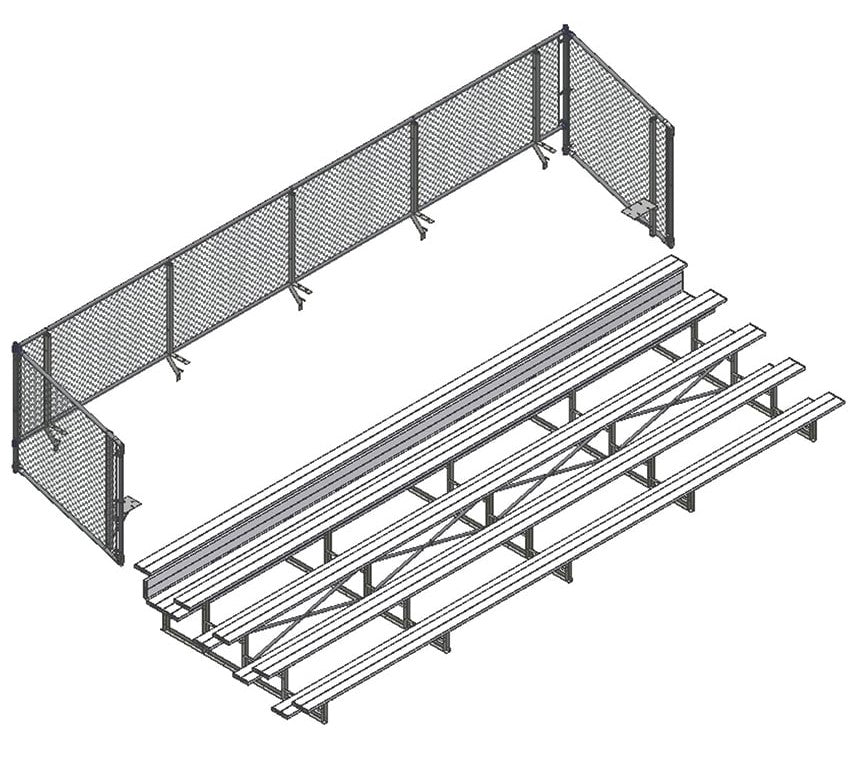 Cerco universal de malla metálica para fútbol Jaypro (5 filas)