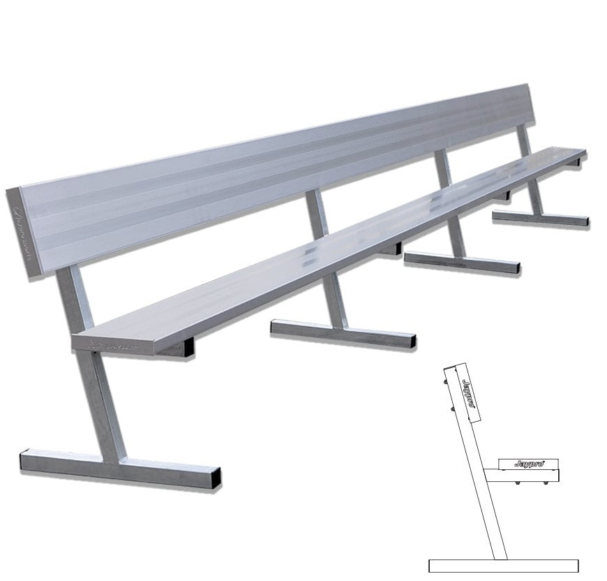 Banco de jugador de fútbol Jaypro con respaldo (portátil)