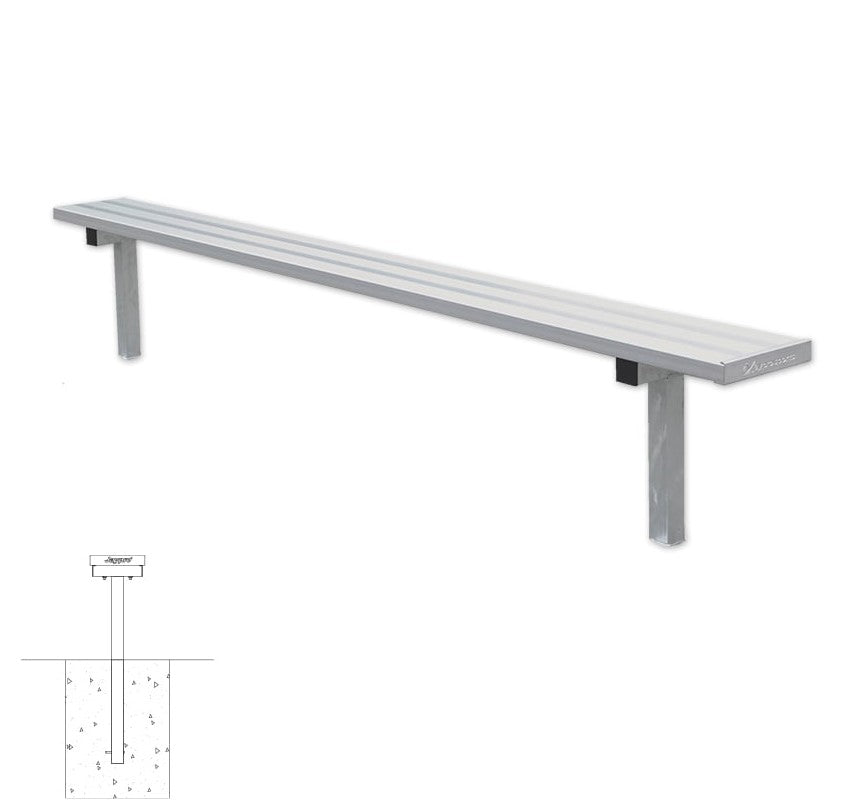 Banco de jugador de fútbol Jaypro (para instalación en el suelo)