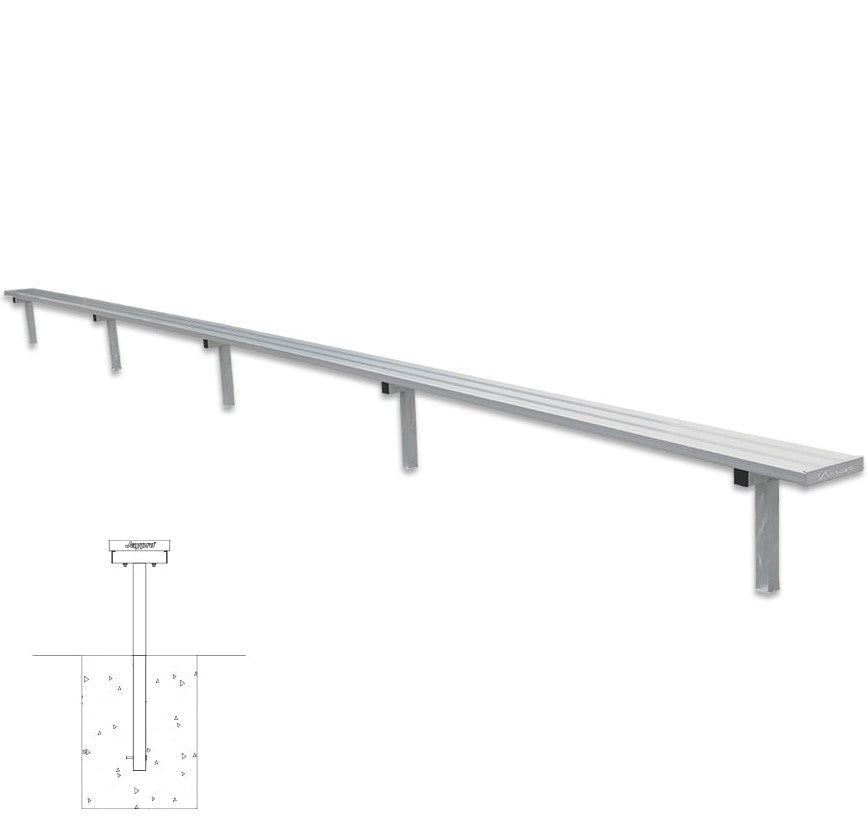 Banco de jugador de fútbol Jaypro (para instalación en el suelo)