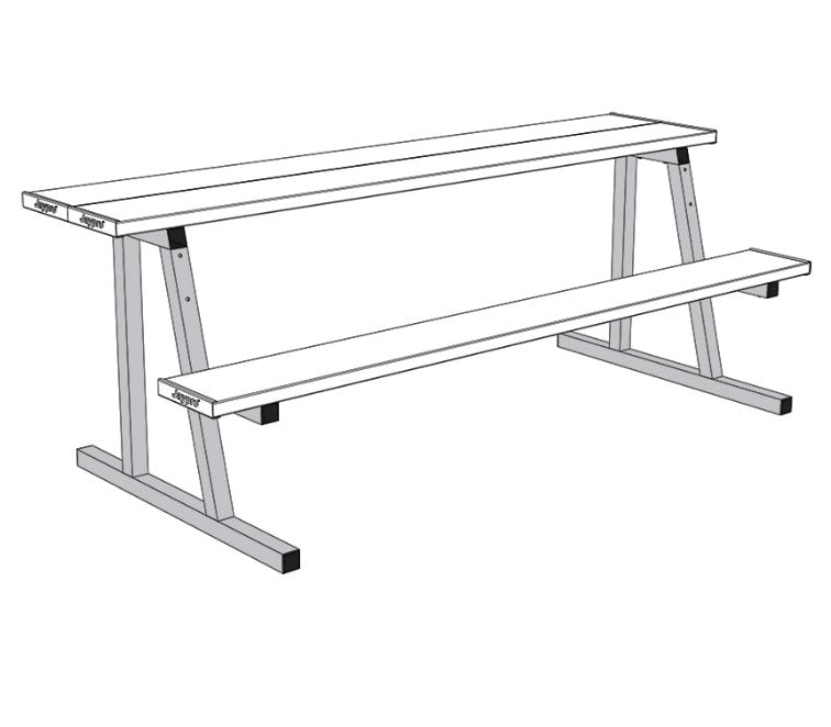 Mesa de anotadores para exteriores Jaypro de 7,5 pies con banco (portátil)
