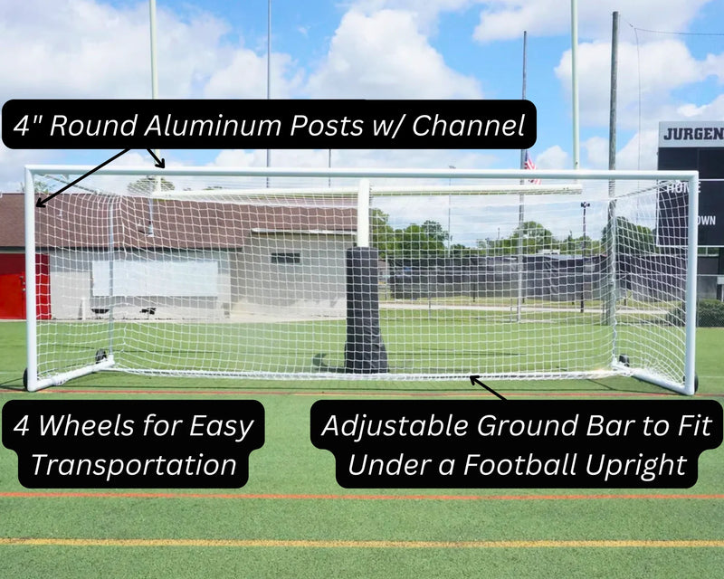 8' x 24' Pevo Stadium Series Soccer Goals with Backstays (pair)