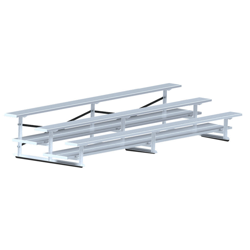 Gradas de aluminio Jaypro Soccer (3 filas - Doble plataforma para los pies)