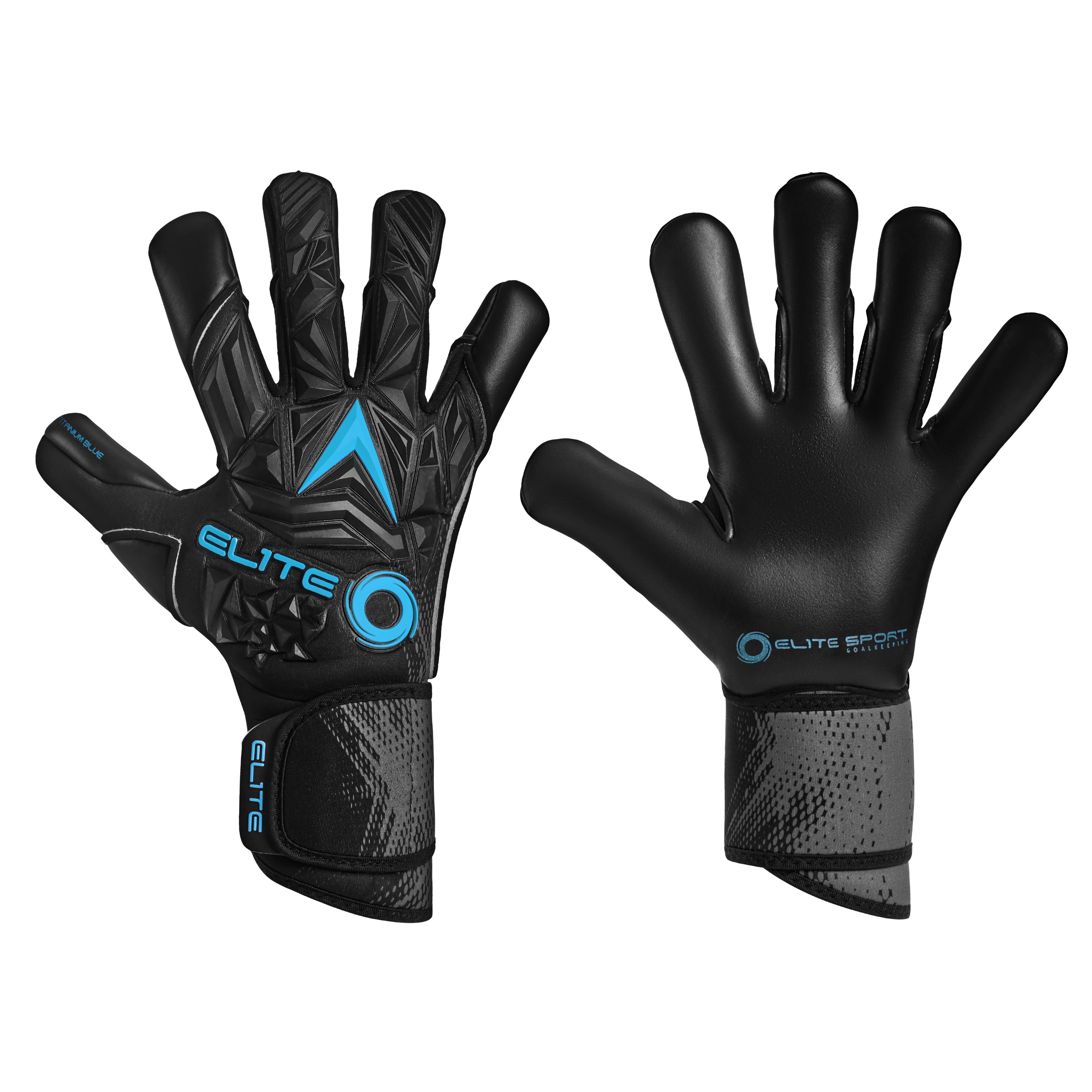 Elite Sport Titanium Blue Goalkeeper Gloves-Soccer Command