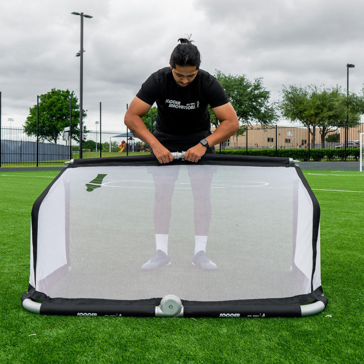 Portería de fútbol plegable de aluminio QuickFold de Soccer Innovations