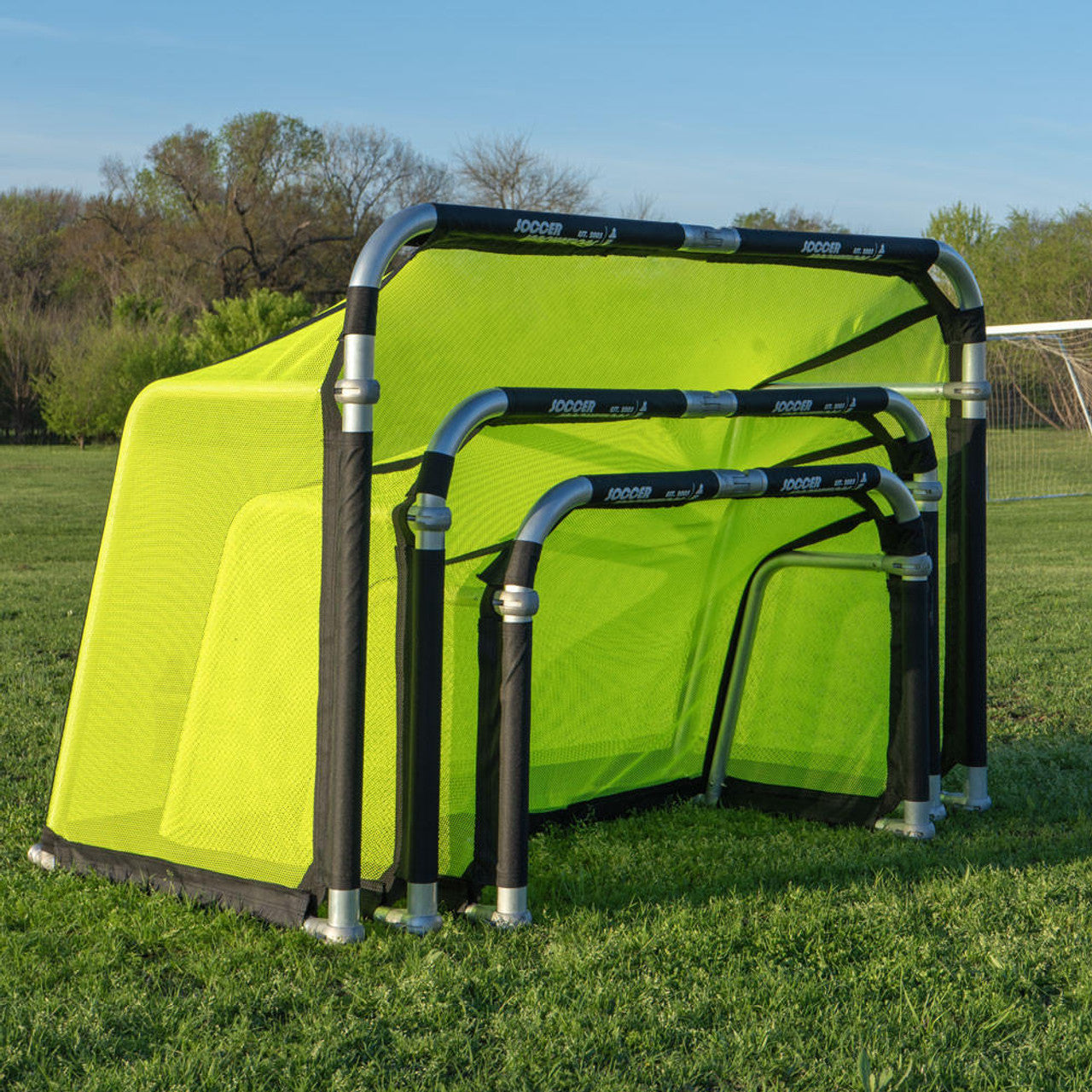 Portería de fútbol plegable de aluminio QuickFold de Soccer Innovations