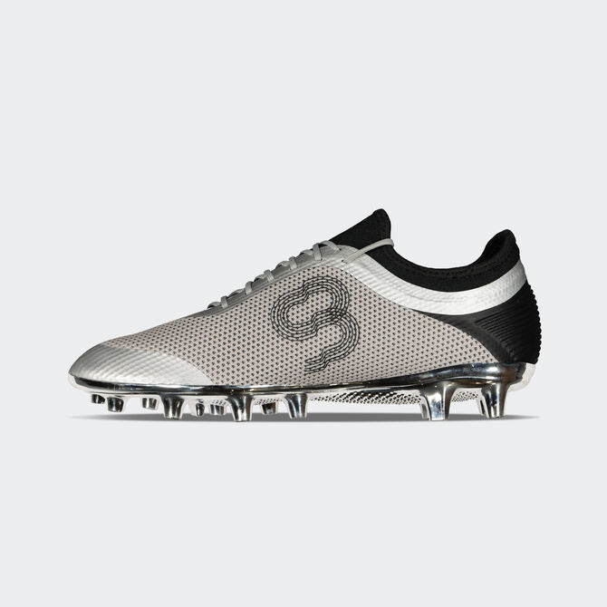 Charly PFX Gignac FG Soccer Cleats - Silver/Black-Soccer Command