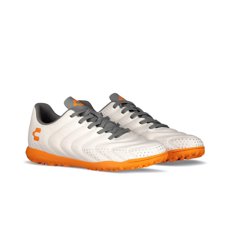 Charly Encore TF Shoes - White/Orange-Soccer Command