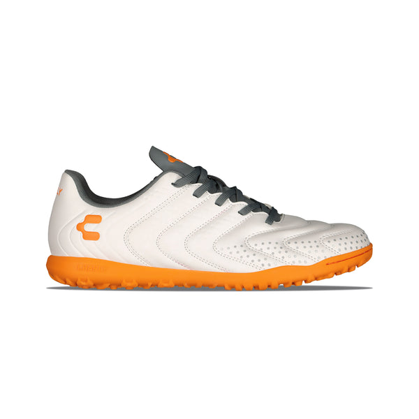 Charly Encore TF Shoes - White/Orange-Soccer Command