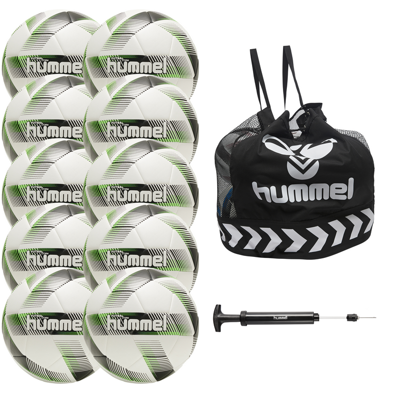 hummel Futsal Storm Ball 10-Pack with Core Ball Bag and Ball Pump-Soccer Command