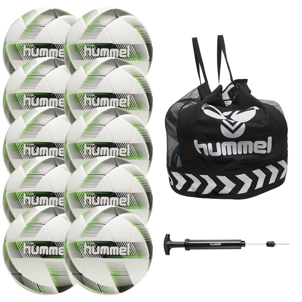 hummel Storm 2.0 Soccer Ball 10-Pack with Core Ball Bag and Ball Pump-Soccer Command