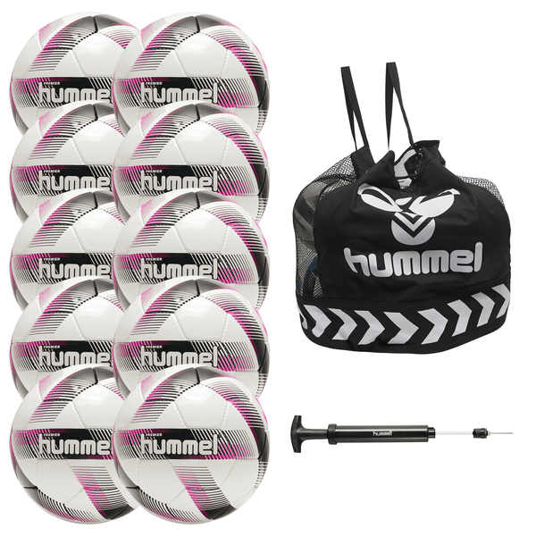 hummel Premier Soccer Ball 10-Pack with Core Ball Bag and Ball Pump-Soccer Command