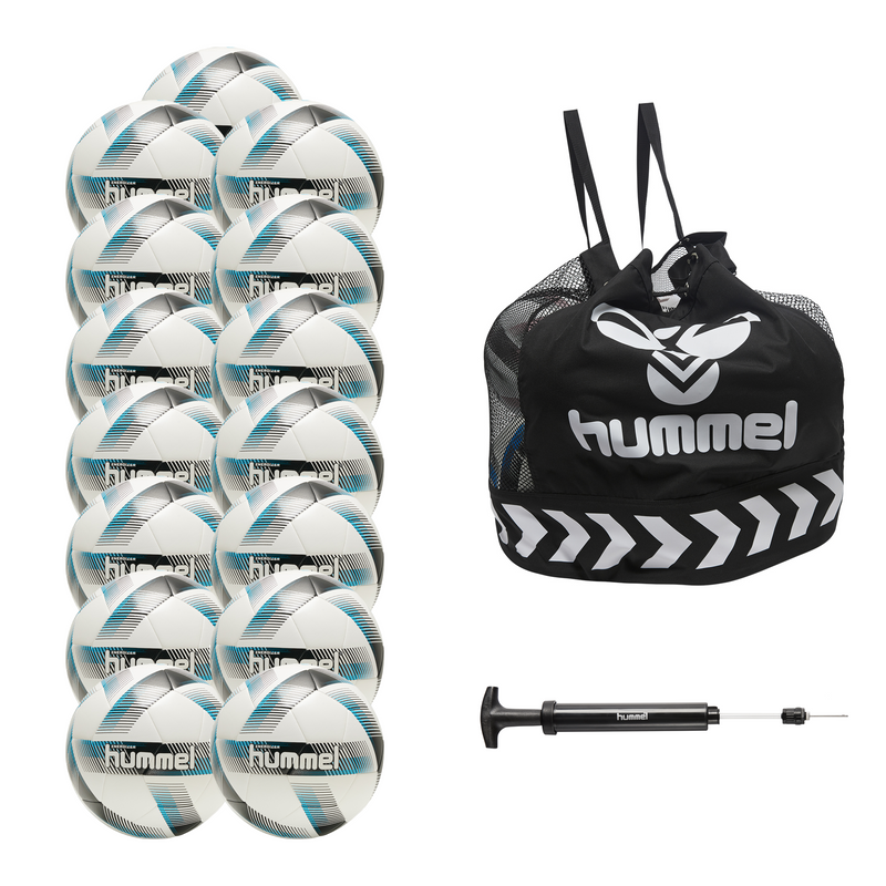 hummel Energizer Soccer Ball 15-Pack with Core Ball Bag and Ball Pump-Soccer Command