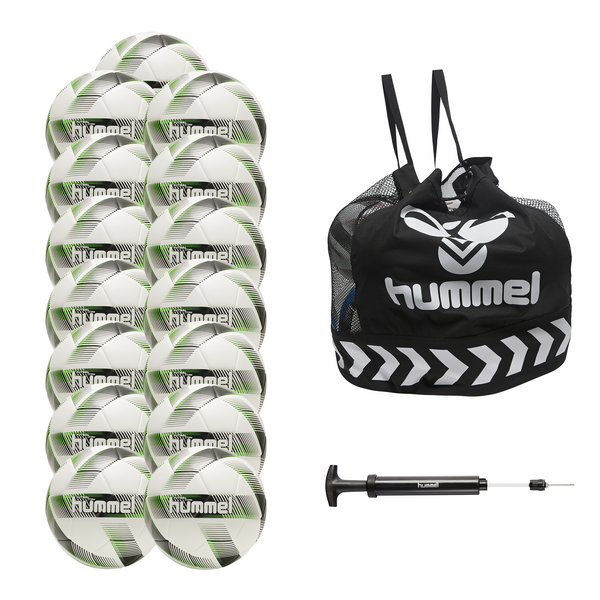 hummel Futsal Storm Ball 15-Pack with Core Ball Bag and Ball Pump-Soccer Command