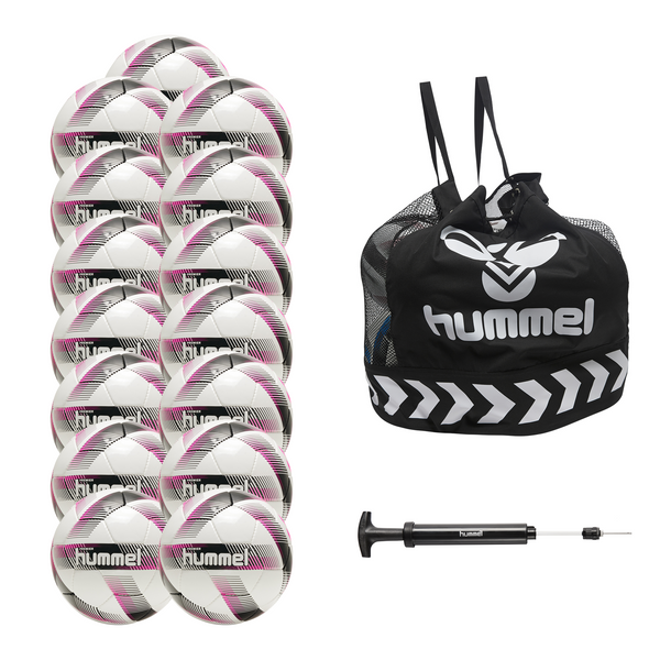 hummel Premier Soccer Ball 15-Pack with Core Ball Bag and Ball Pump-Soccer Command