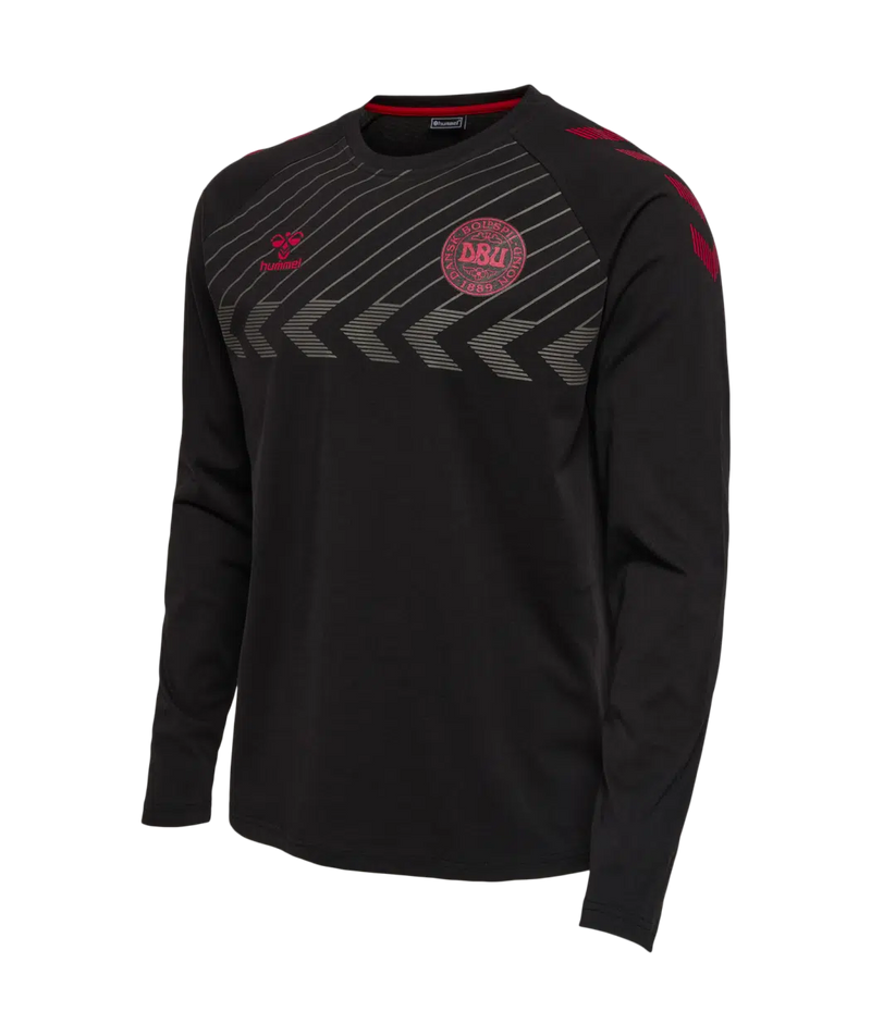 2022 hummel Denmark DBU Fan Tee L/S (black)-Soccer Command