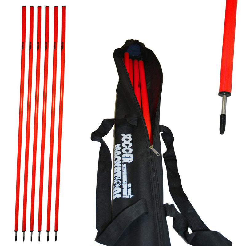 1" Agility Pole Set with Ground Spikes by Soccer Innovations-Soccer Command