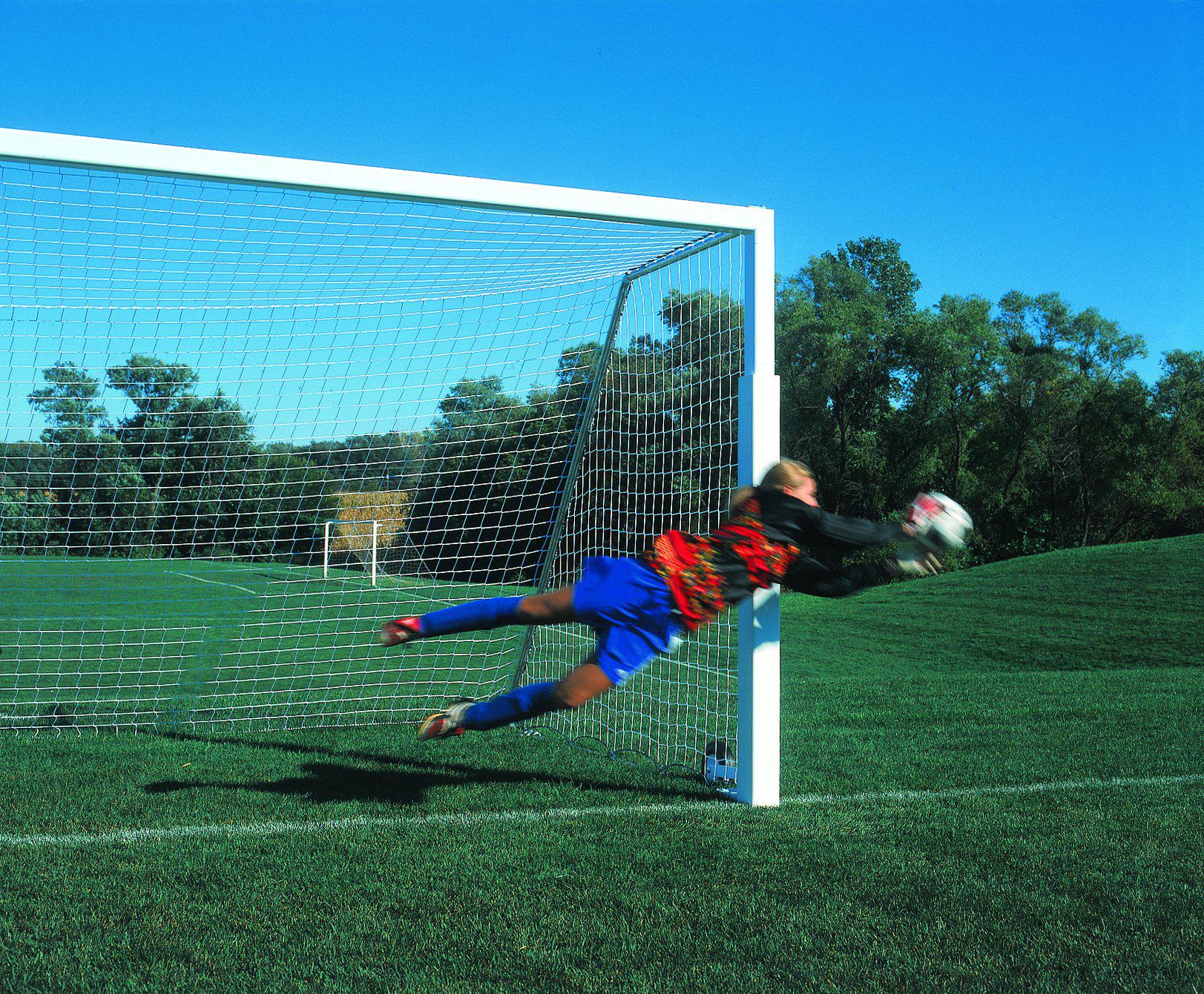 8' x 24' Bison All Aluminum No-Tip Soccer Goals (pair)-Soccer Command