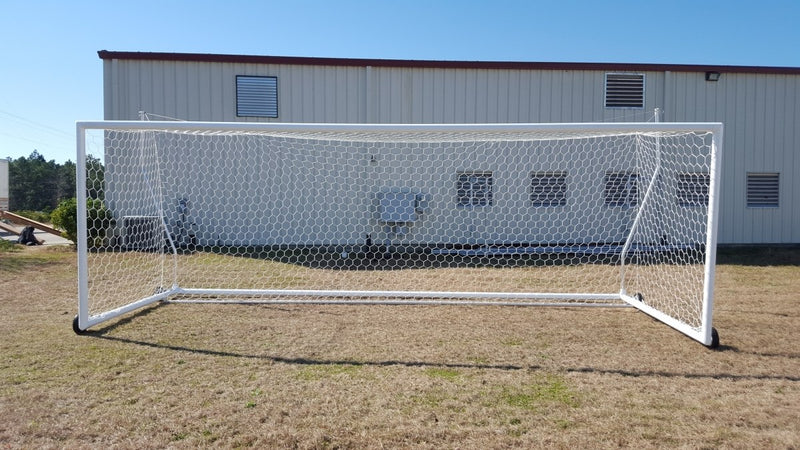 8' x 24' Pevo Stadium Series Soccer Goals with Stanchions (pair)-Soccer Command