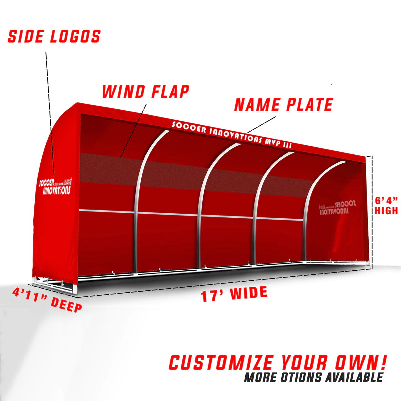 MVP IV Team Soccer Bench Shelter by Soccer Innovations-Soccer Command