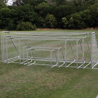 4' x 6' Alumagoal Aluminum 3" Round Club Soccer Goals (pair)-Soccer Command