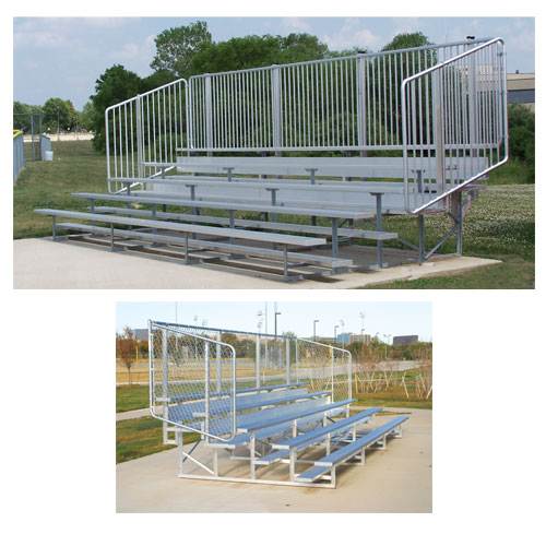 Bleachers With Vertical Picket Railing-Soccer Command